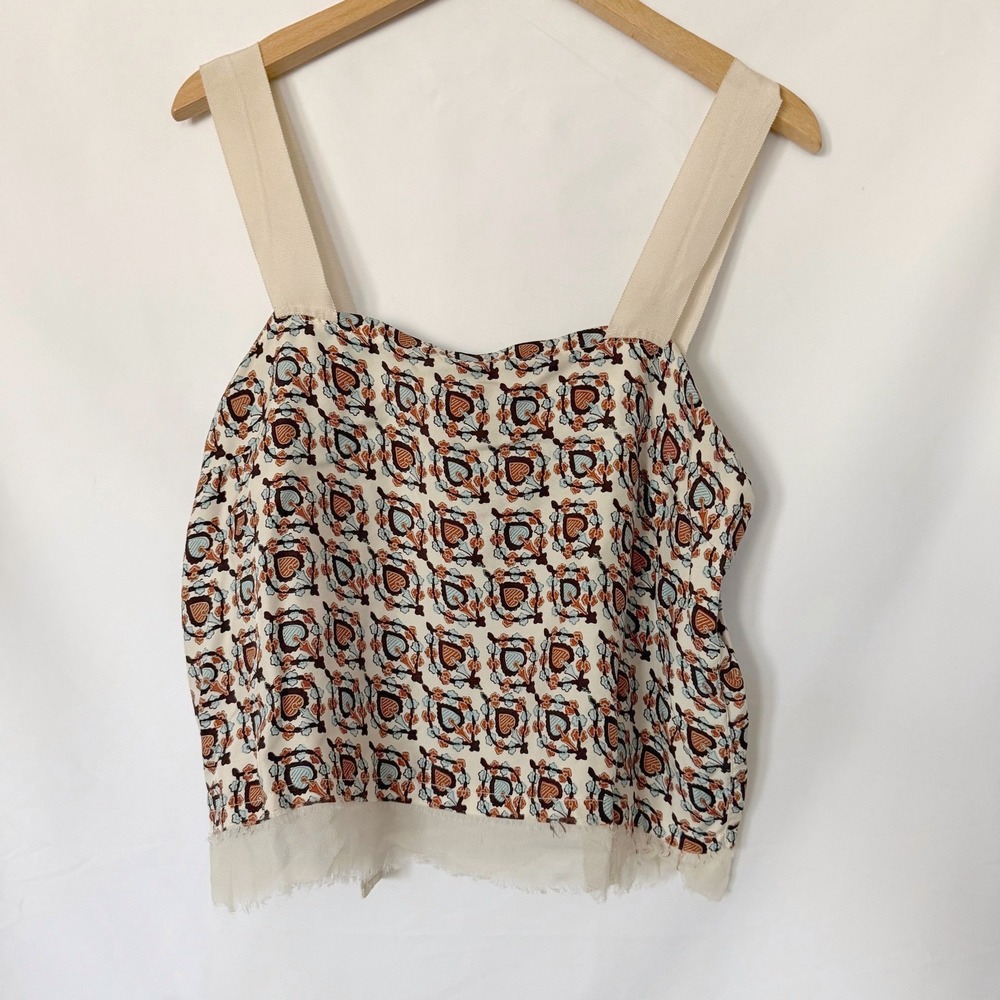 Raquel Allegra Silk Women's 1 (Small) Cream Camisole Tank Boho Designer